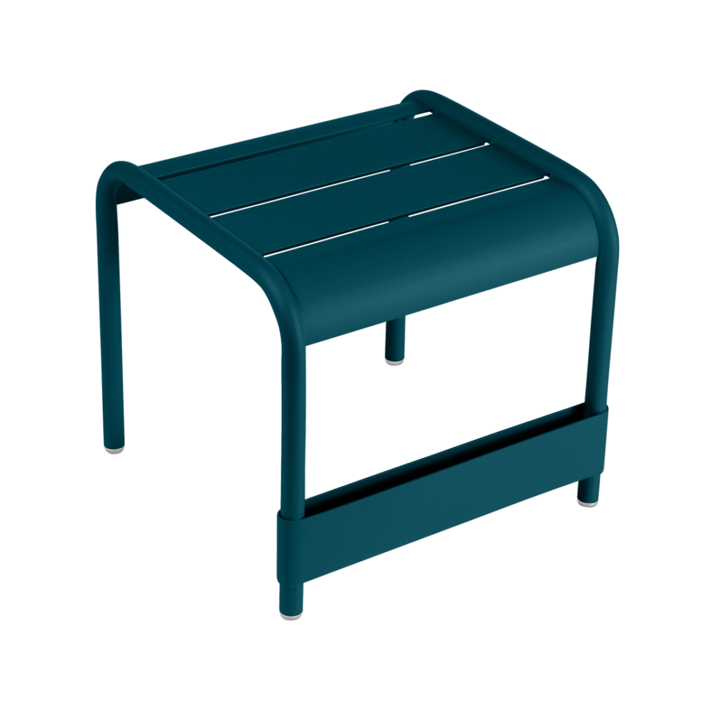 Repose pieds table d'appoint table basse pour jardin luxembourg en aluminium laque couleur bleu acapulco