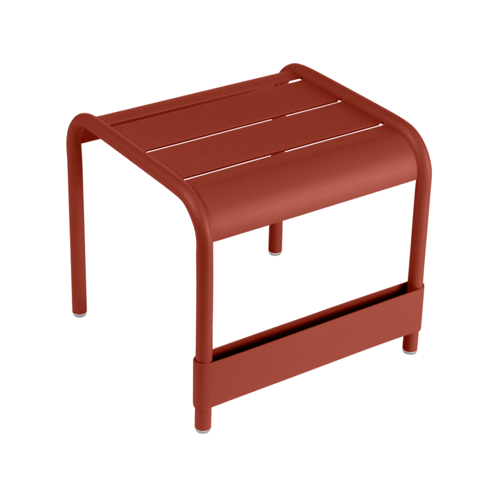 Repose pieds table d'appoint table basse pour jardin luxembourg en aluminium laque couleur ocre rouge