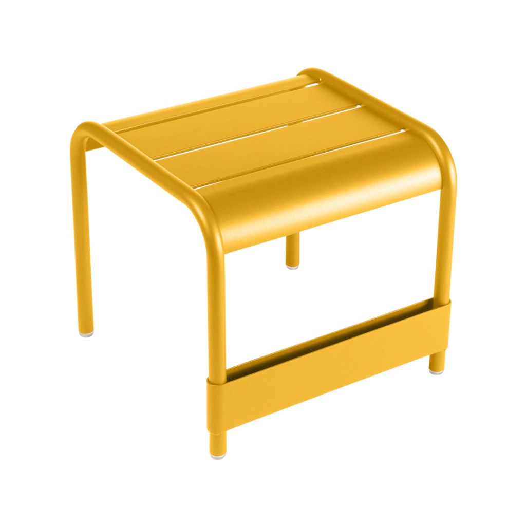 Repose pieds table d'appoint table basse pour jardin luxembourg en aluminium laque couleur miel