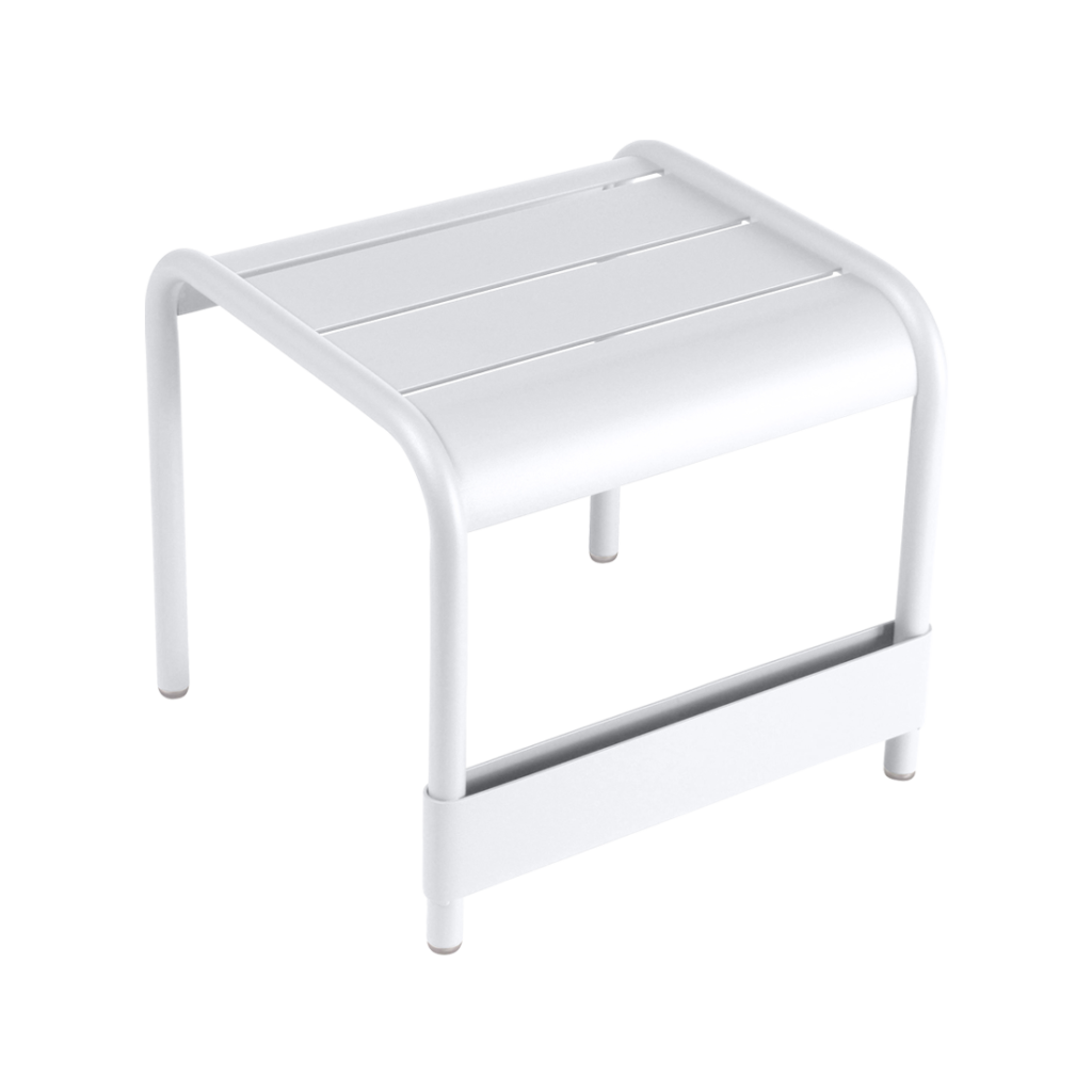 Repose pieds table d'appoint table basse pour jardin luxembourg en aluminium laque couleur blanc coton