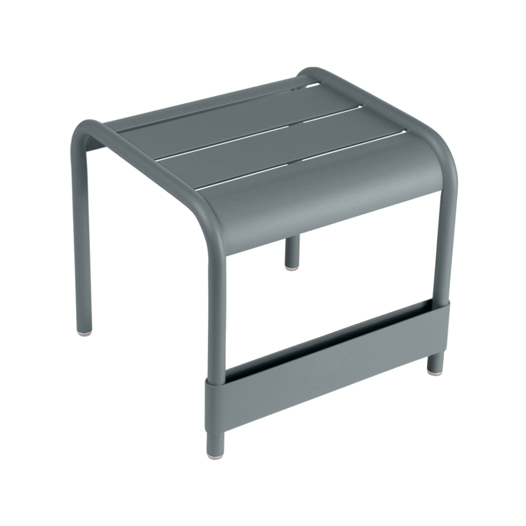 Repose pieds table d'appoint table basse pour jardin luxembourg en aluminium laque couleur gris orage