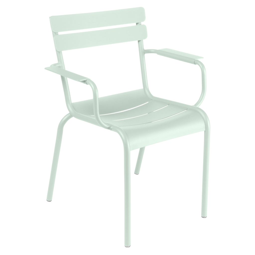 Fauteuil bridge Luxembourg en aluminium laque couleur menthe glaciale