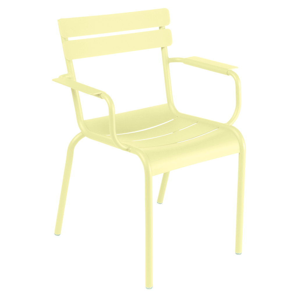 Fauteuil bridge Luxembourg en aluminium laque couleur citron givré