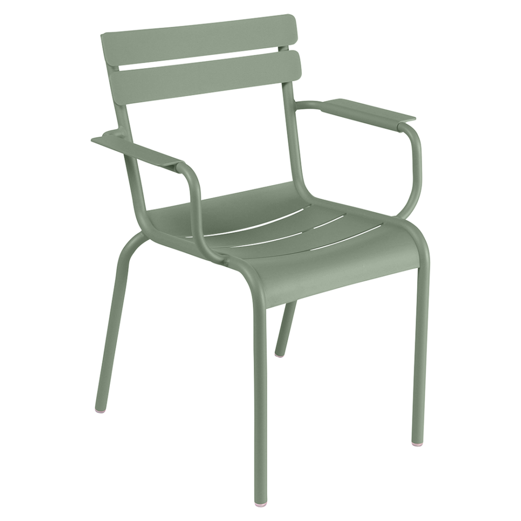 Fauteuil bridge Luxembourg en aluminium laque couleur cactus