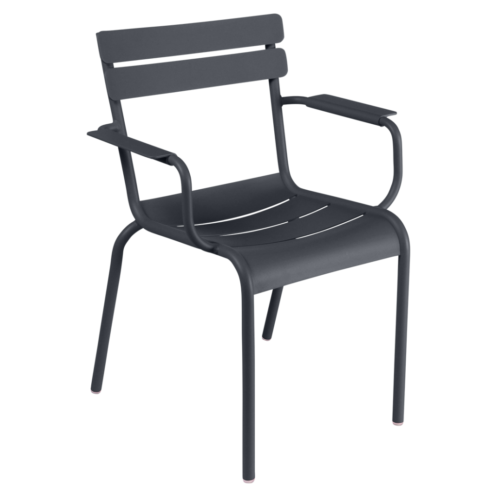 Fauteuil bridge Luxembourg en aluminium laque couleur carbone