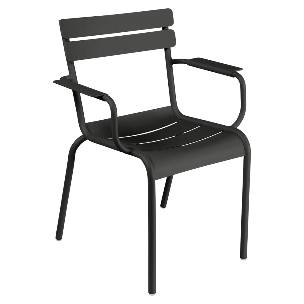 Fauteuil bridge Luxembourg en aluminium laque couleur réglisse