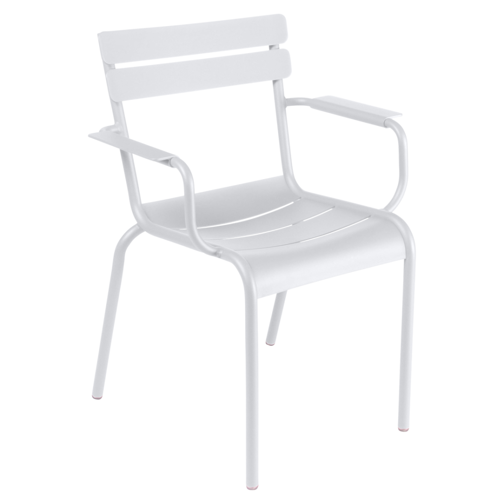 Fauteuil bridge Luxembourg en aluminium laque couleur blanc coton