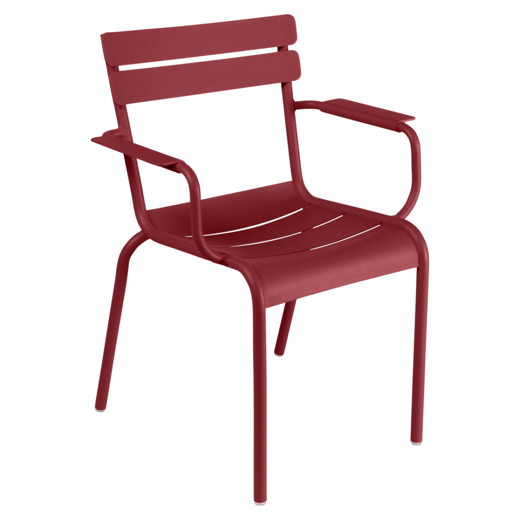 Fauteuil bridge Luxembourg en aluminium laque couleur piment