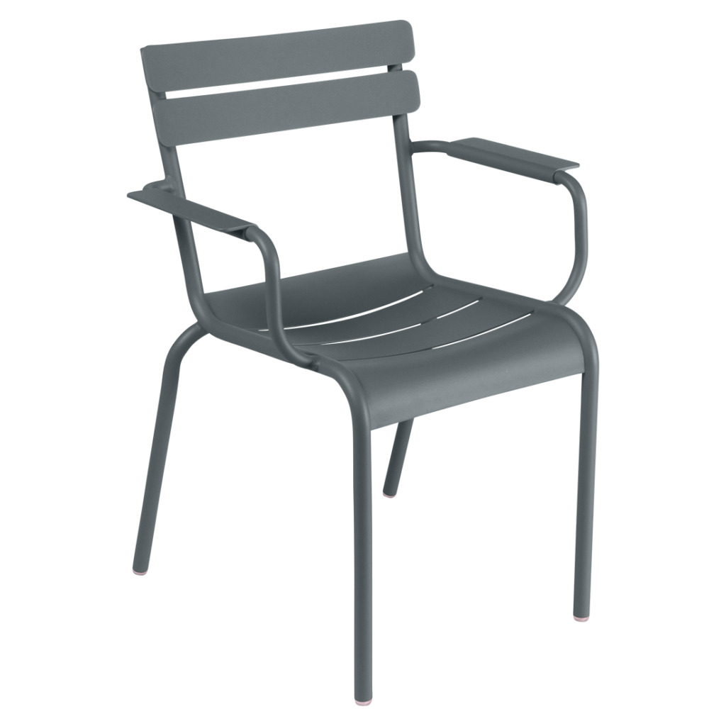 Fauteuil bridge Luxembourg en aluminium laque couleur gris orage