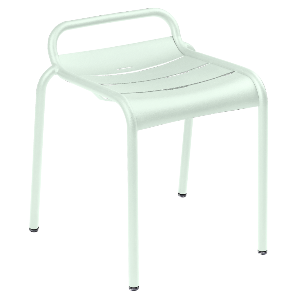 Tabouret bas de jardin luxembourg en aluminium couleur menthe glaciale