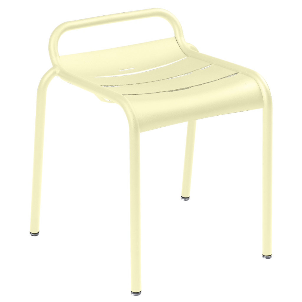 Tabouret bas de jardin luxembourg en aluminium couleur citron givre