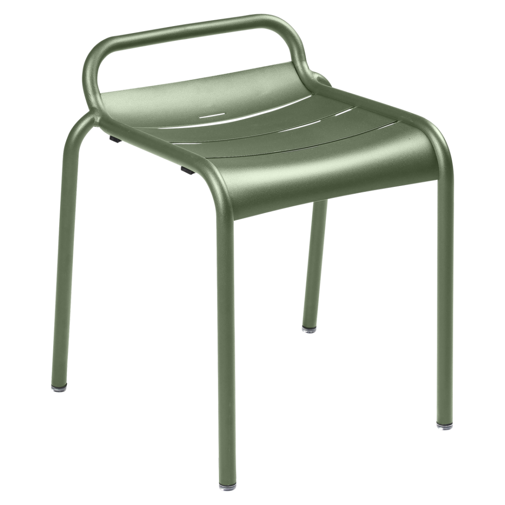Tabouret bas de jardin luxembourg en aluminium couleur cactus