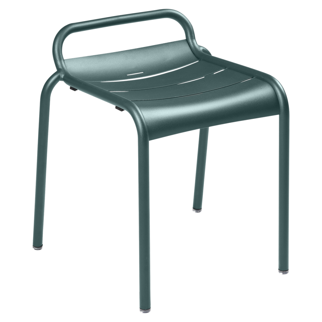 Tabouret bas de jardin luxembourg en aluminium couleur gris orage