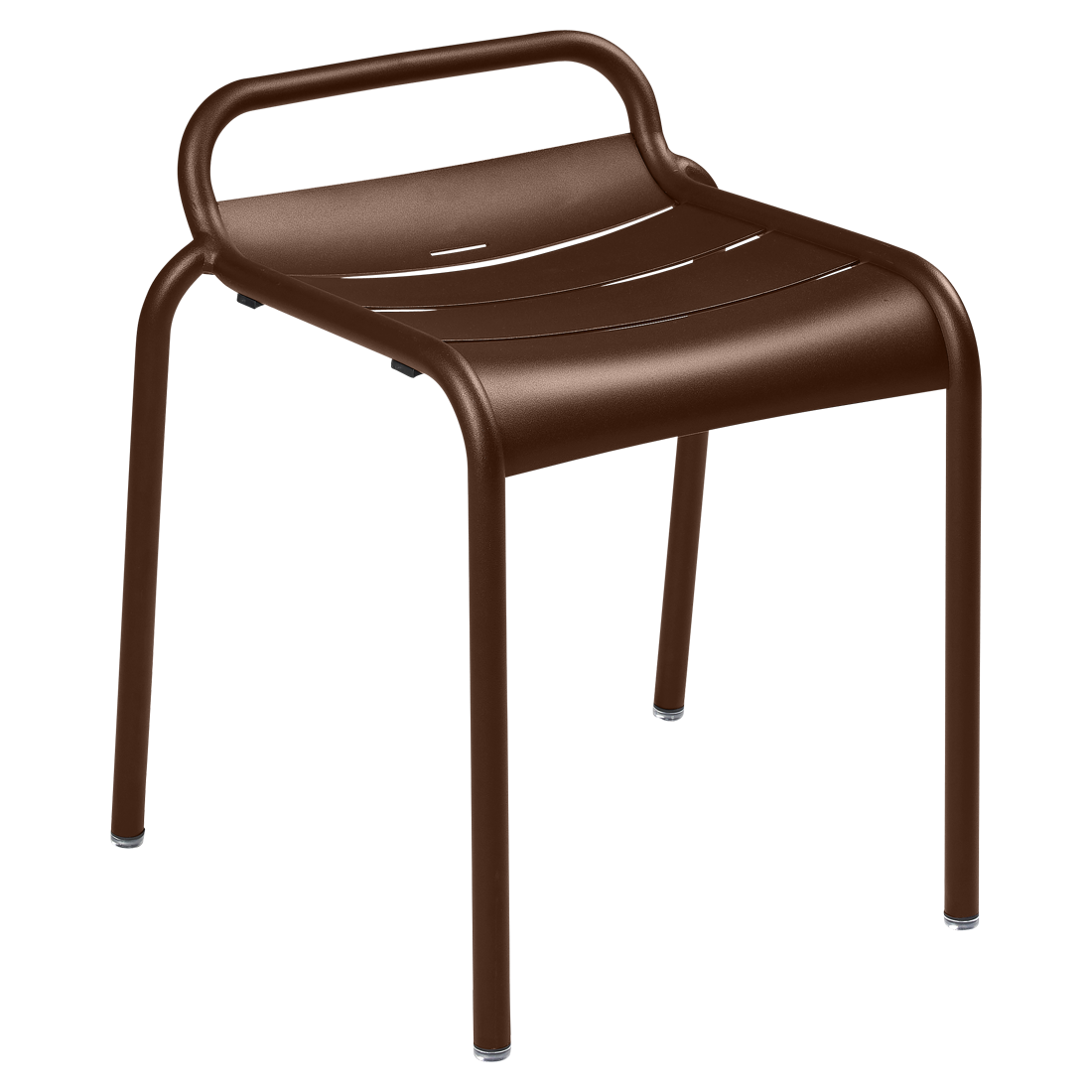 Tabouret bas de jardin luxembourg en aluminium couleur rouille