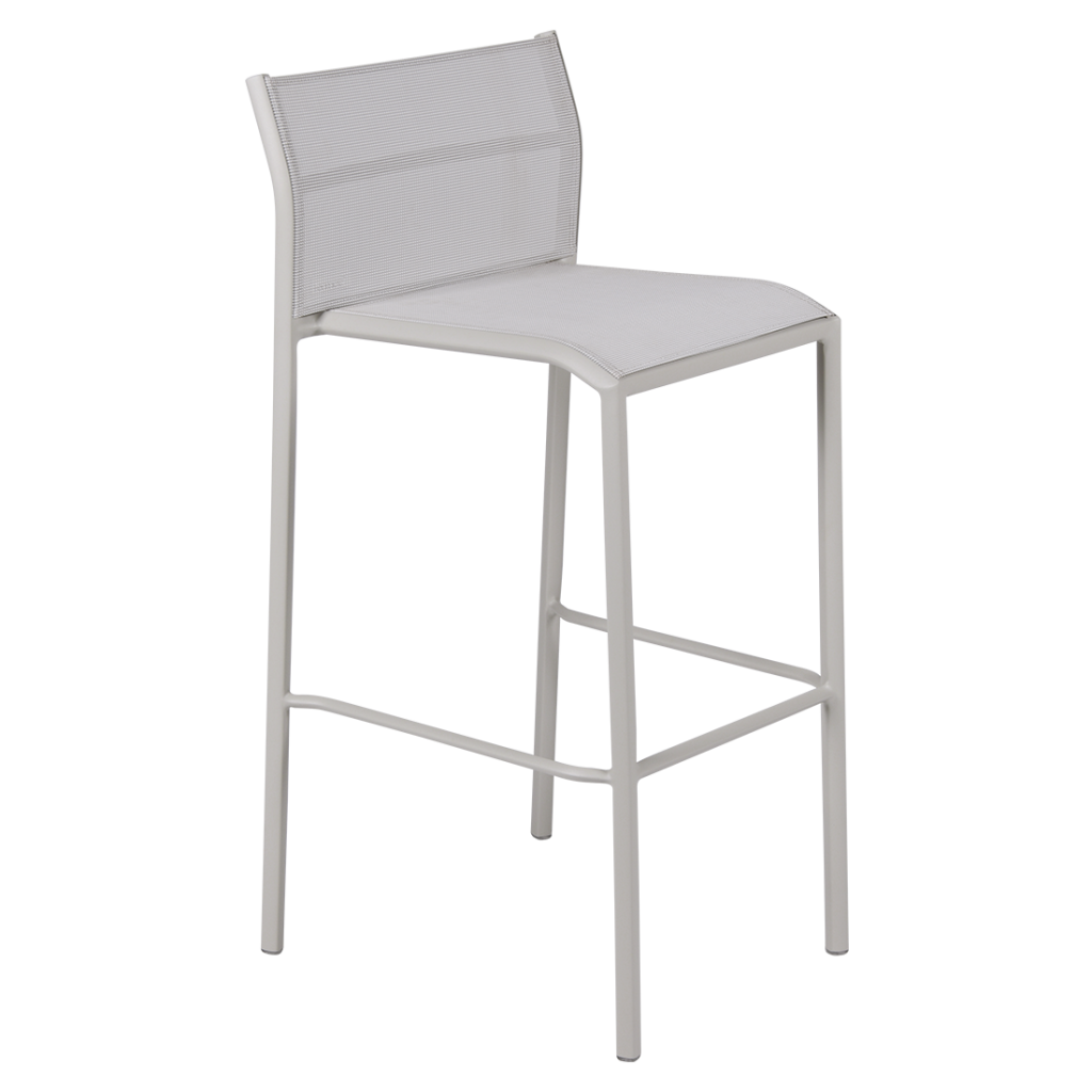 Un tabouret de bar blanc avec un siège blanc.