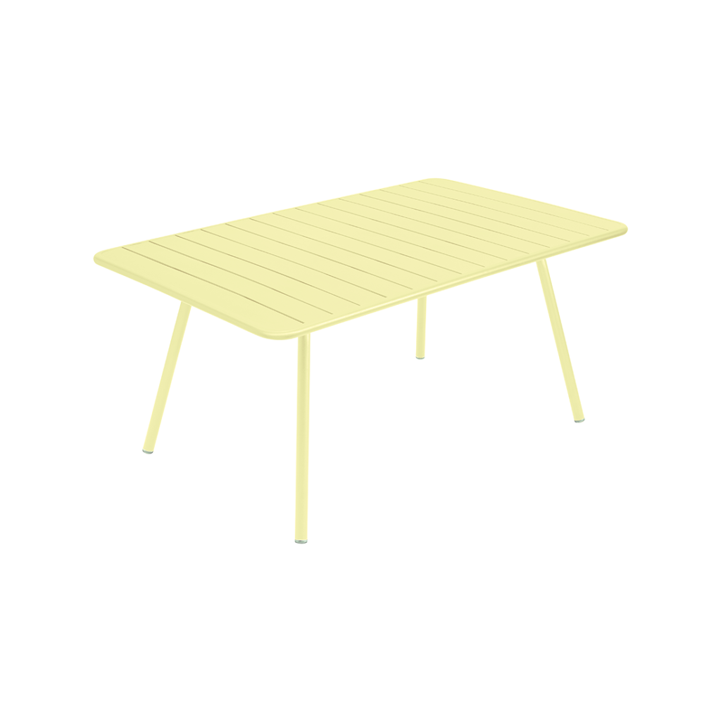 Table de jardin luxembourg 165x100 en aluminium laque couleur citron givre