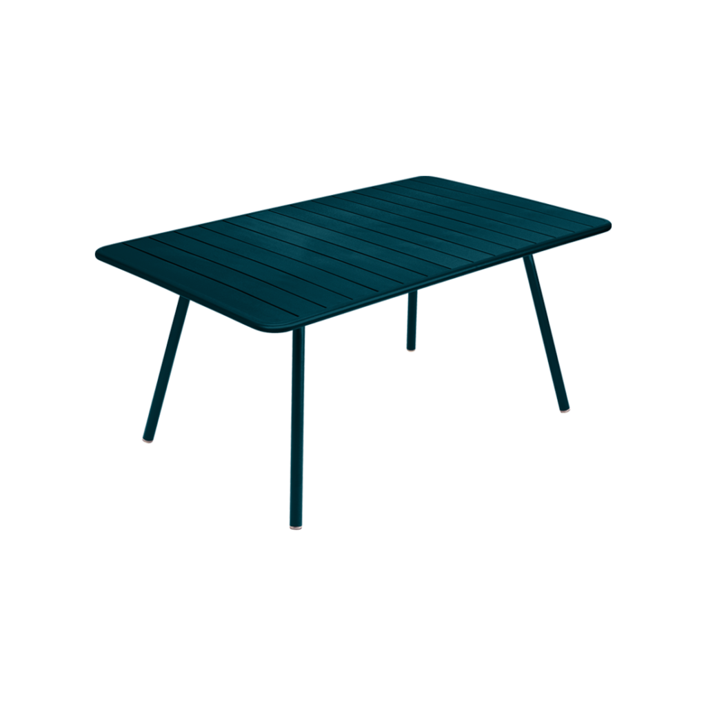Table de jardin luxembourg 165x100 en aluminium laque couleur bleu acapulco