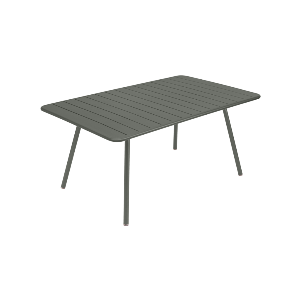 Table de jardin luxembourg 165x100 en aluminium laque couleur romarin