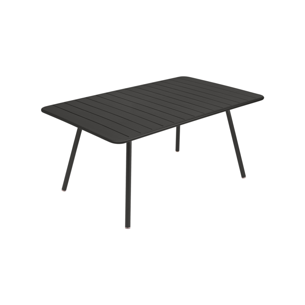 Table de jardin luxembourg 165x100 en aluminium laque couleur reglisse
