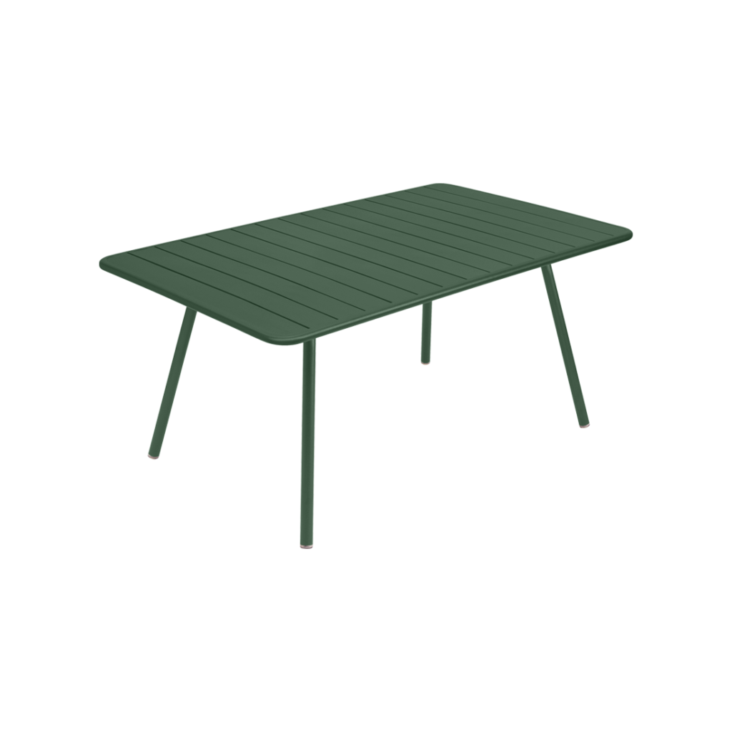 Table de jardin luxembourg 165x100 en aluminium laque couleur vert cedre
