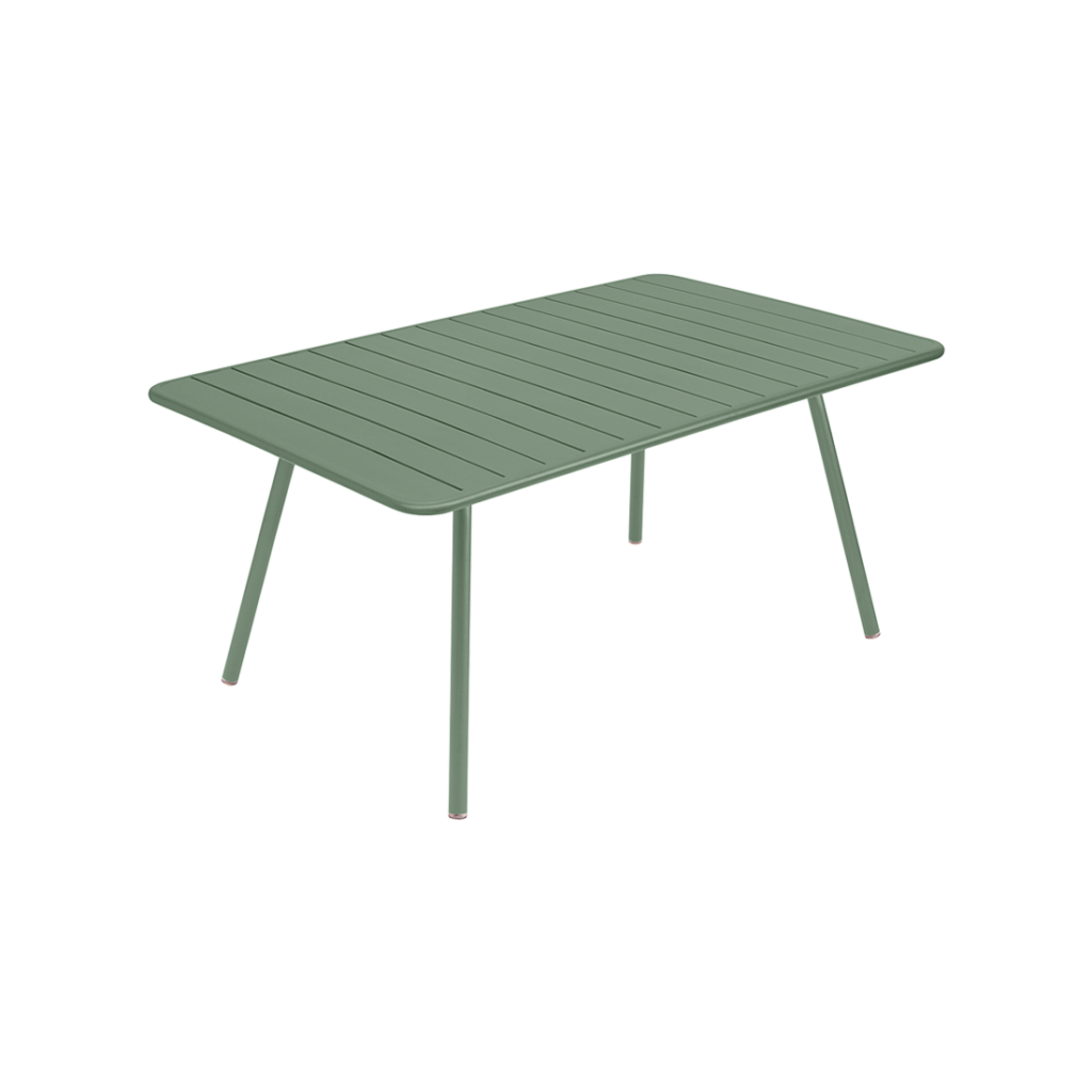 Table de jardin luxembourg 165x100 en aluminium laque couleur cactus