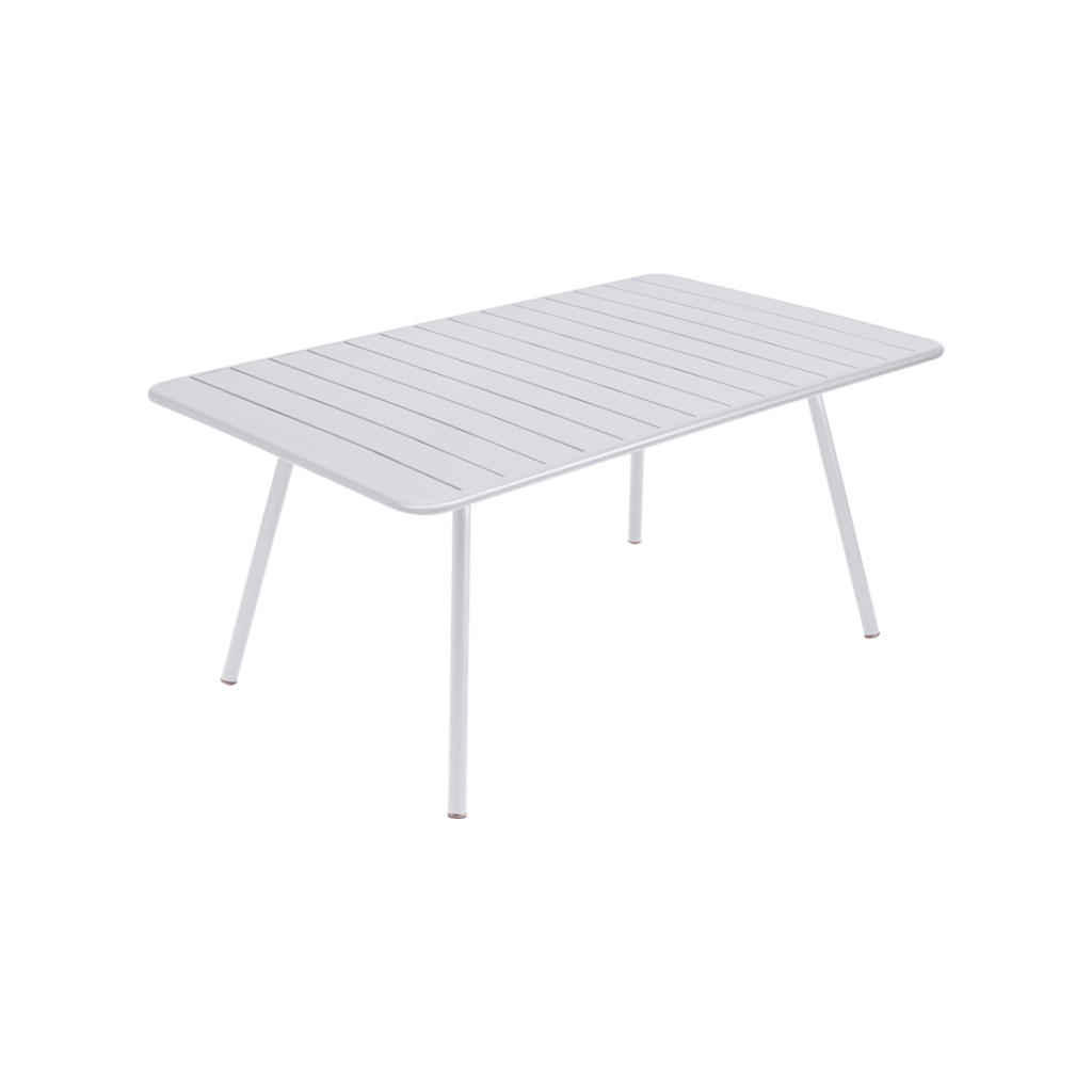 Table de jardin luxembourg 165x100 en aluminium laque couleur blanc coton