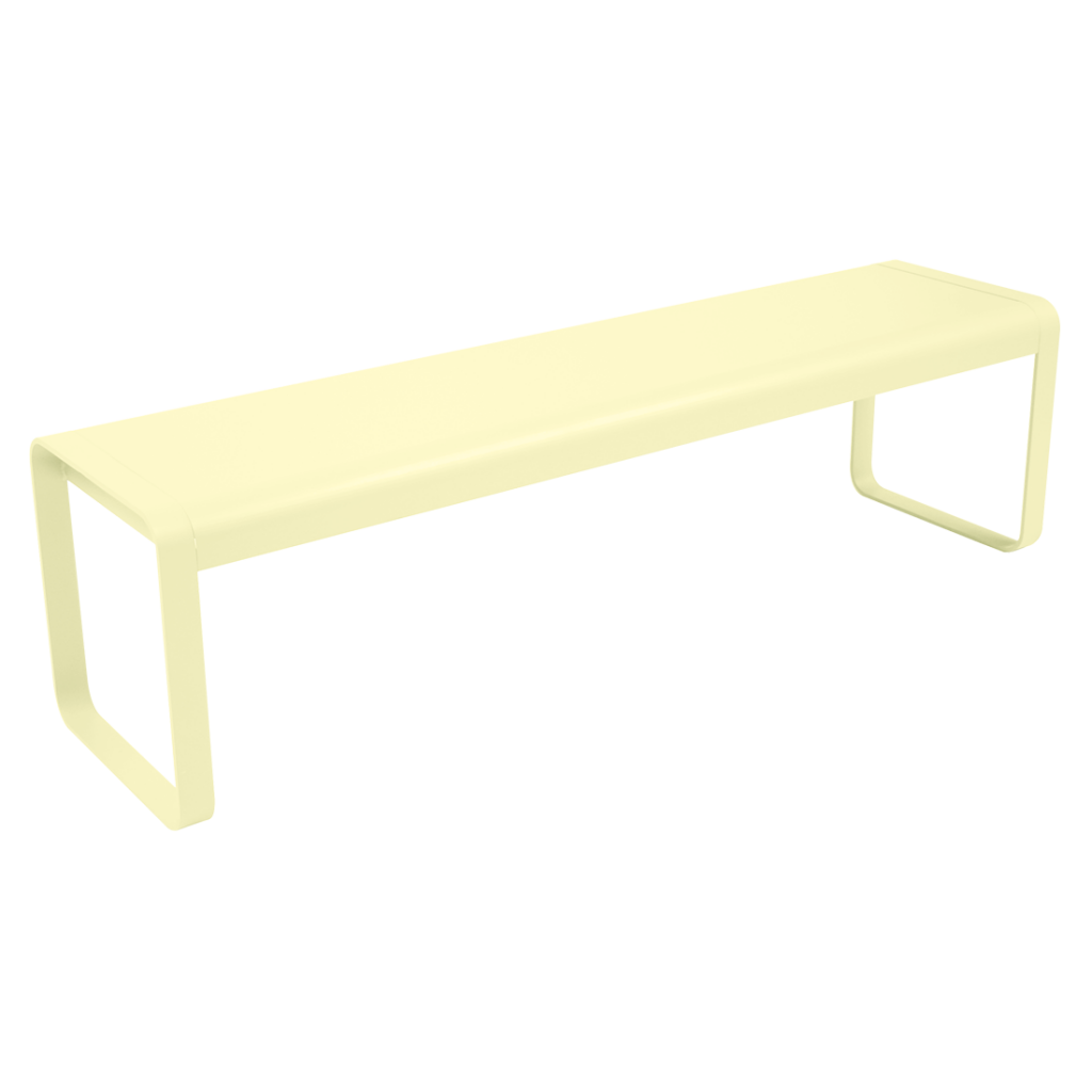 Image d’un banc jaune sur fond blanc.