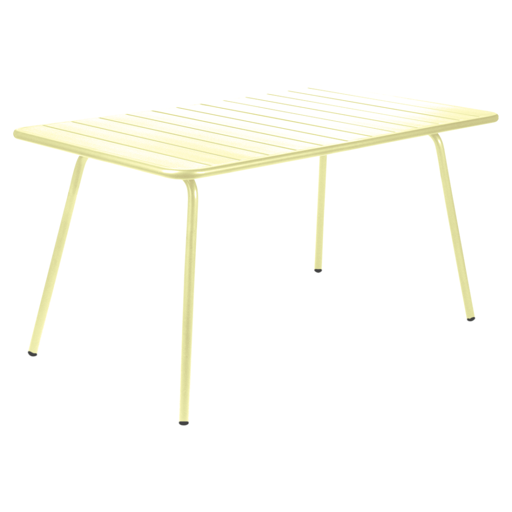 Table de jardin luxembourg 143x80 en aluminium laque couleur citron givre