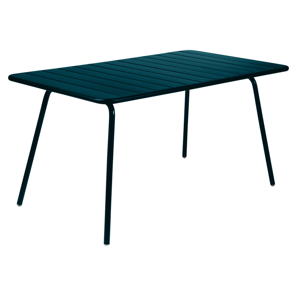 Table de jardin luxembourg 143x80 en aluminium laque couleur bleu acapulco