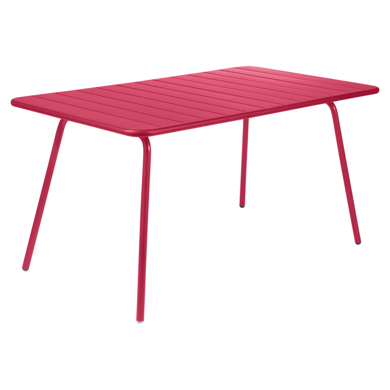Table de jardin luxembourg 143x80 en aluminium laque couleur rose praline