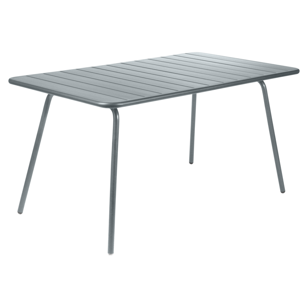 Table de jardin luxembourg 143x80 en aluminium laque couleur gris orage