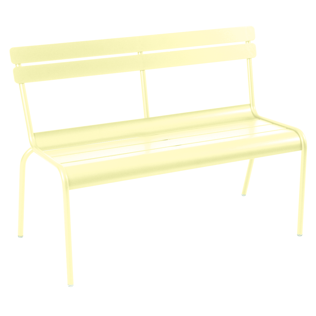 Banc de jardin luxembourg avec dossier 2 ou 3 places en aluminium laque couleur citron givre