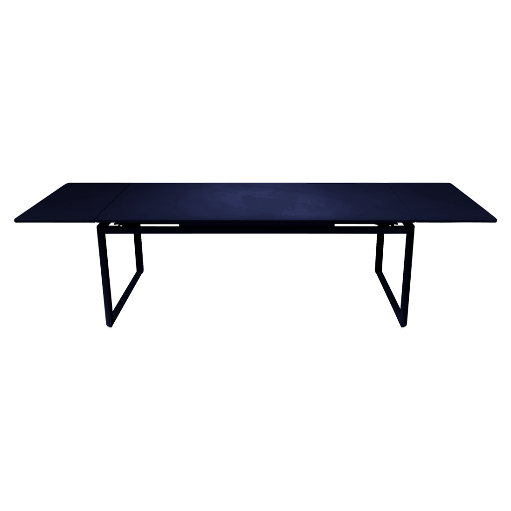 Une table noire avec pieds.