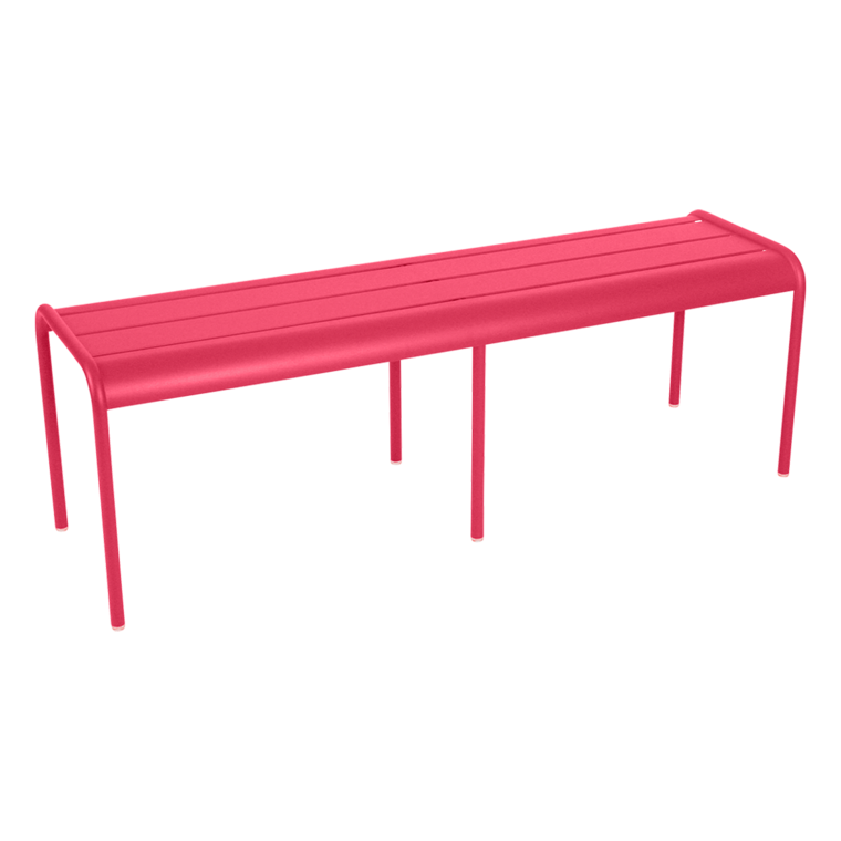 Banc de jardin luxembourg sans dossier 3 ou 4 places en aluminium laque couleur rose praline