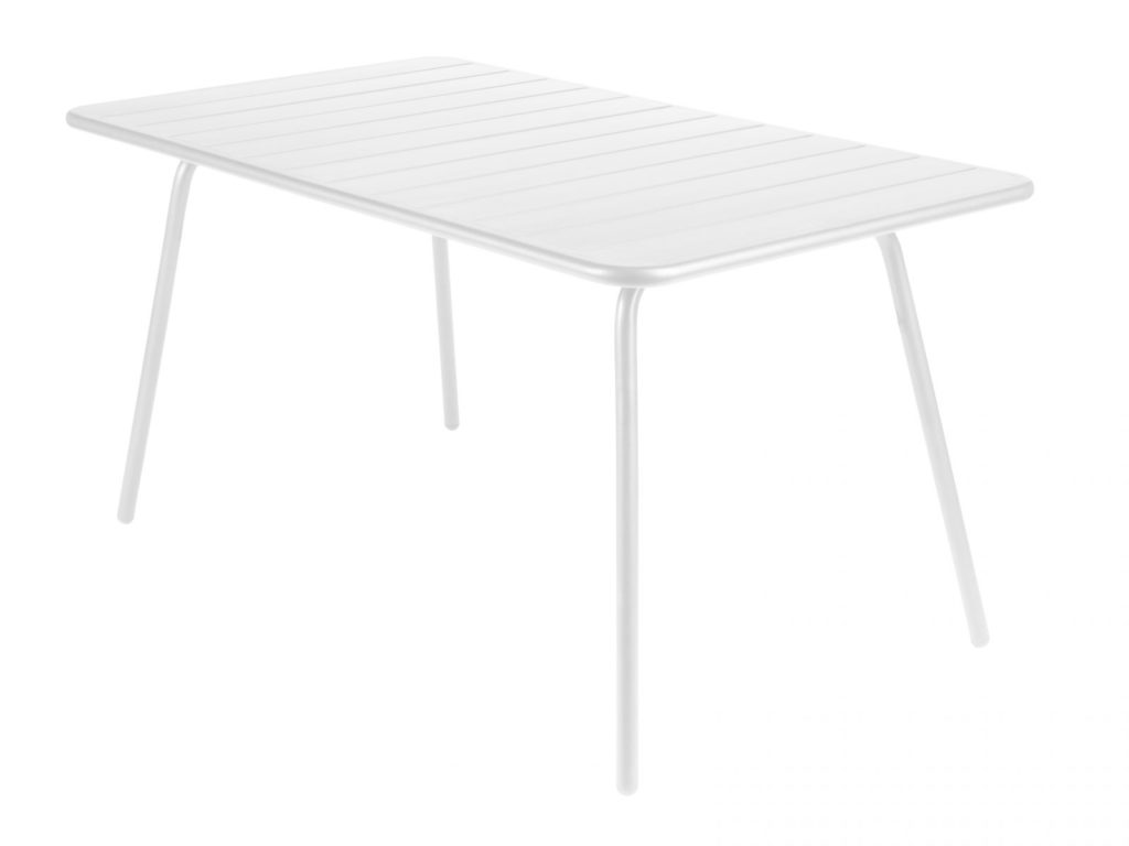 Table de jardin luxembourg 143x80 en aluminium laque couleur blanc coton