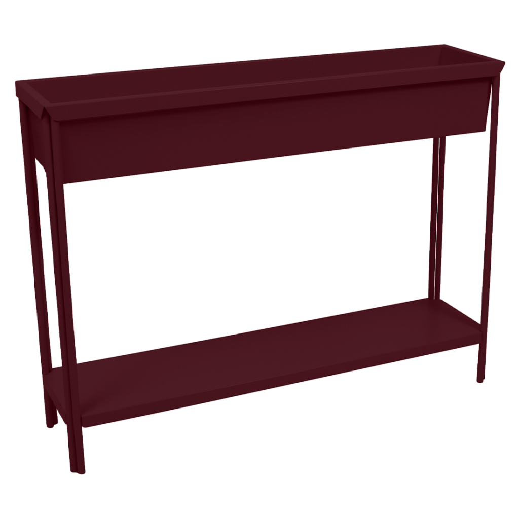 Une Jardinière Terrazza M, parfaite pour exposer vos fleurs ou plantes préférées, sur un fond gris élégant.