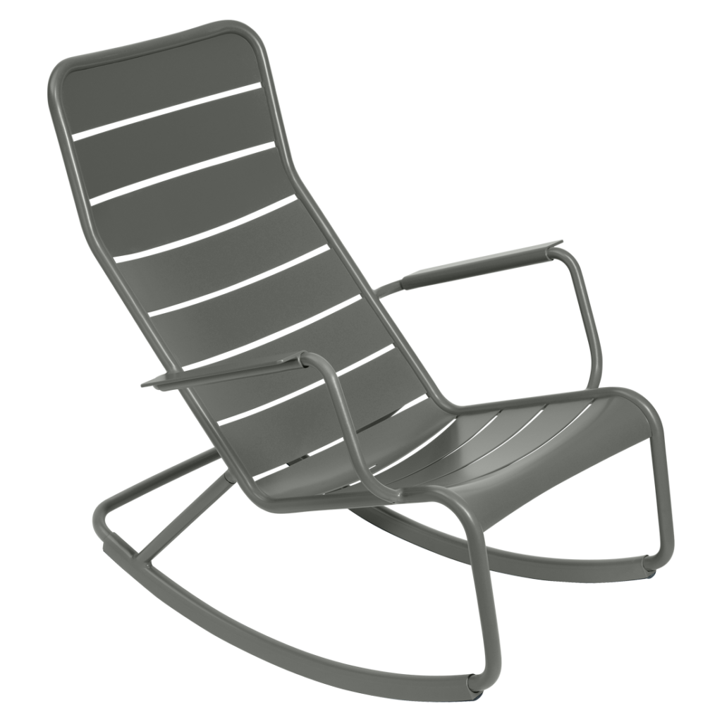 Fauteuil de jardin rocking chair luxembourg en aluminium laque couleur romarin