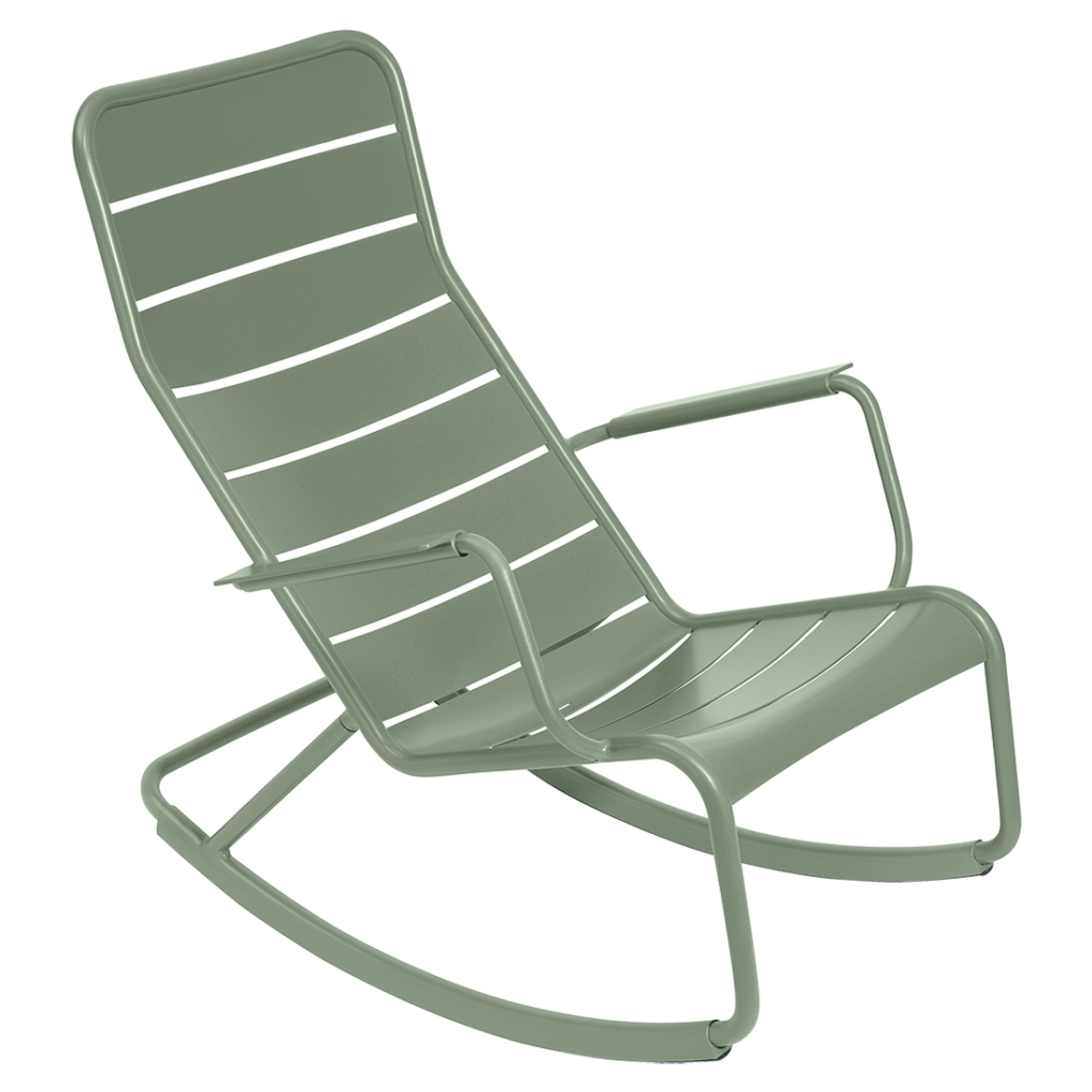 Fauteuil de jardin rocking chair luxembourg en aluminium laque couleur cactus