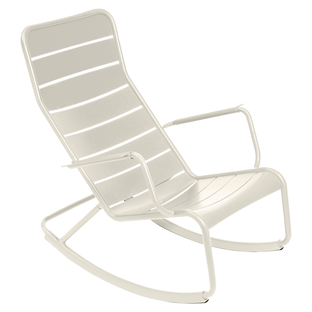 Fauteuil de jardin rocking chair luxembourg en aluminium laque couleur gris argile