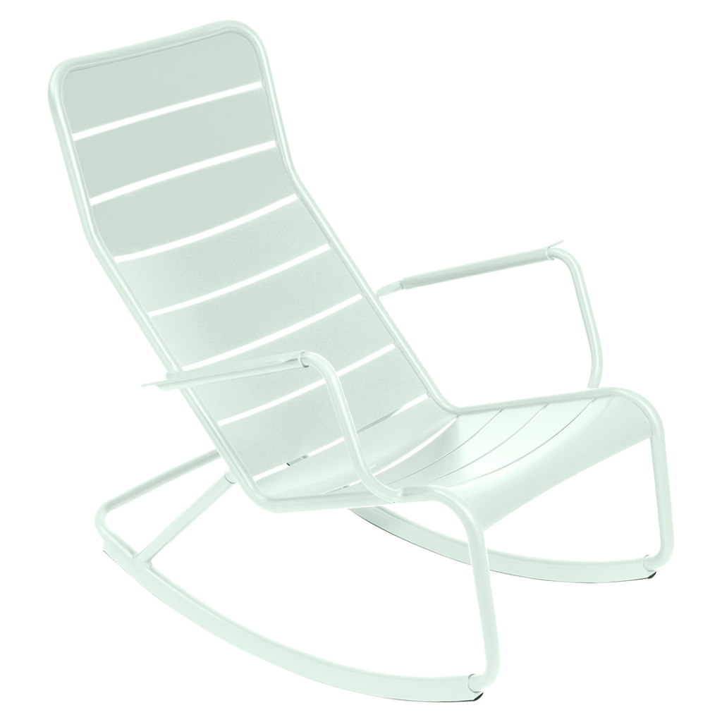 Fauteuil de jardin rocking chair luxembourg en aluminium laque couleur menthe glaciale