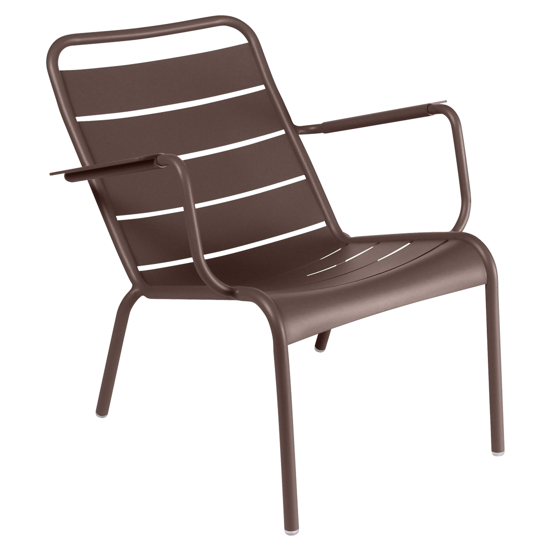 Fauteuil bas luxembourg en aluminium laque couleur rouille