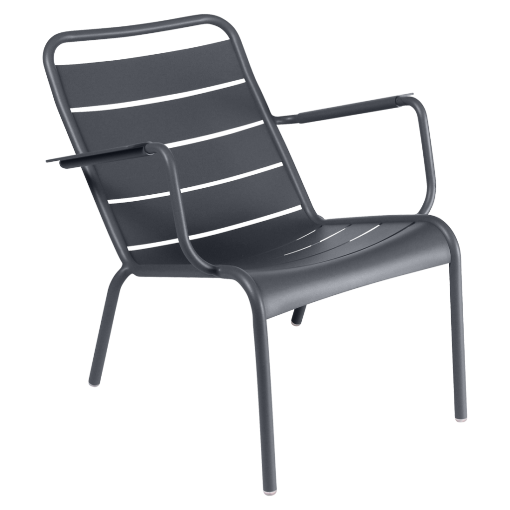 Fauteuil bas luxembourg en aluminium laque couleur carbone