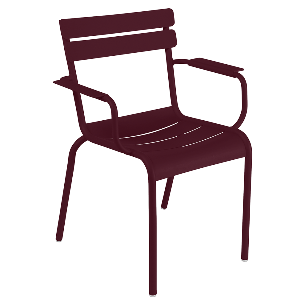 Fauteuil bridge Luxembourg en aluminium laque couleur cerise noire