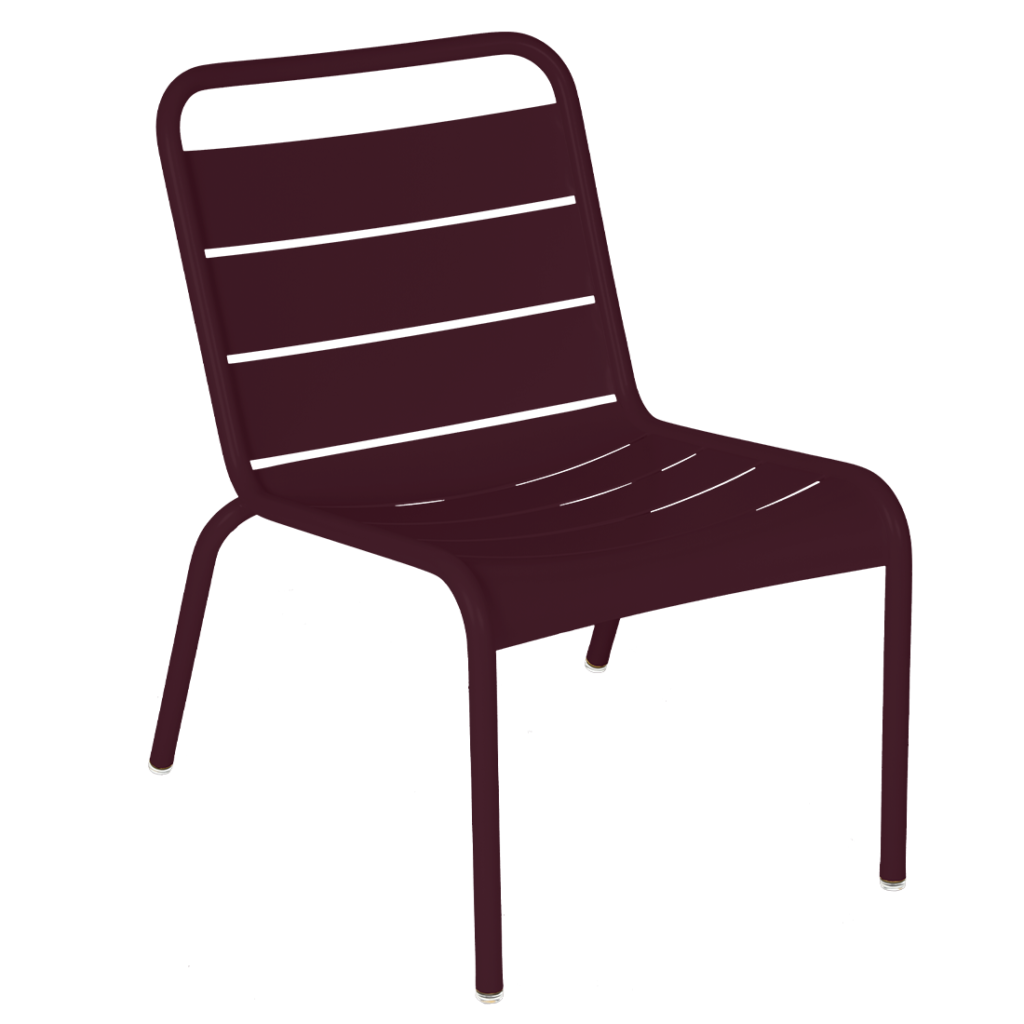 Chaise lounge de jardin luxembourg en aluminium couleur cerise noire