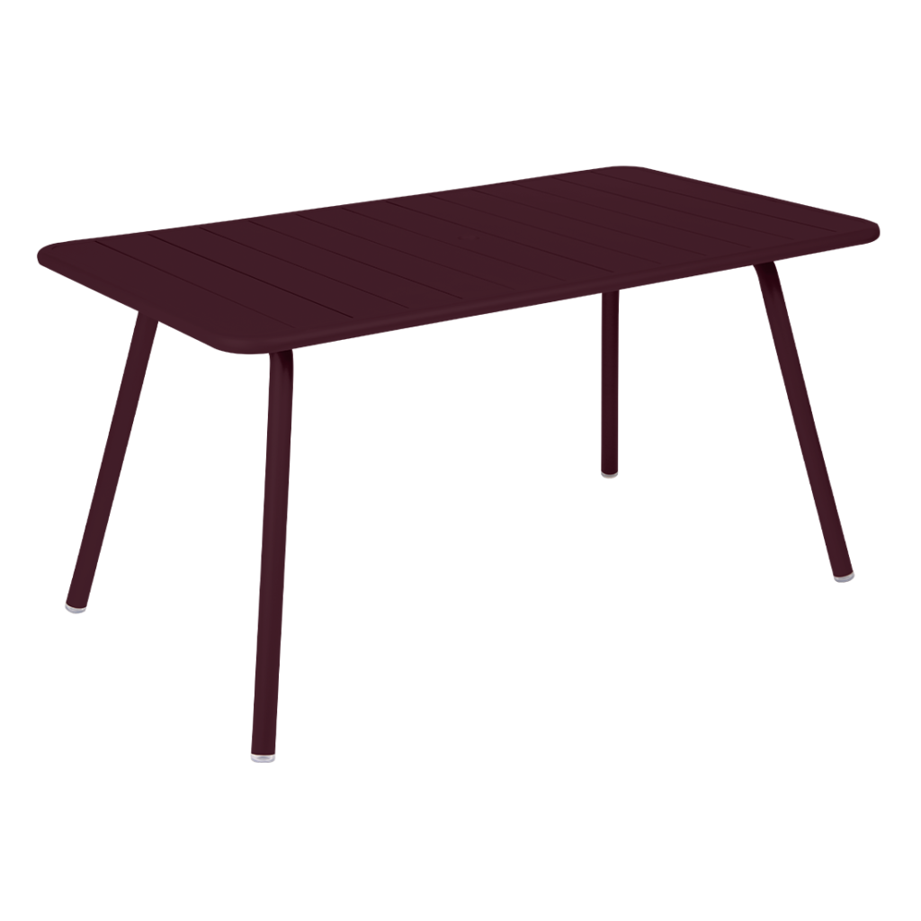 Table de jardin luxembourg 143x80 en aluminium laque couleur cerise noire