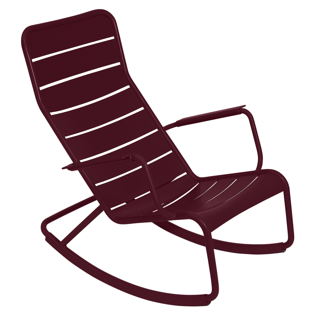 Fauteuil de jardin rocking chair luxembourg en aluminium laque couleur cerise noire