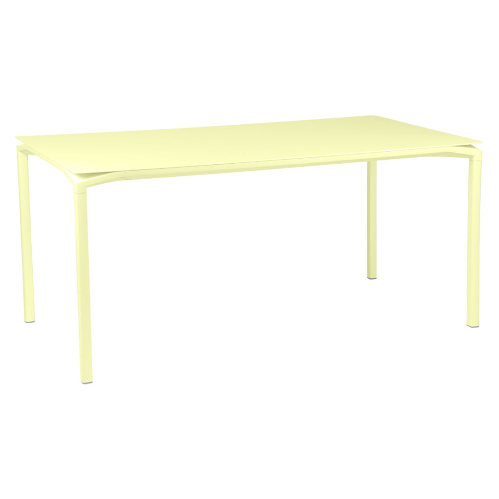 Une image d’une table jaune sur fond blanc.