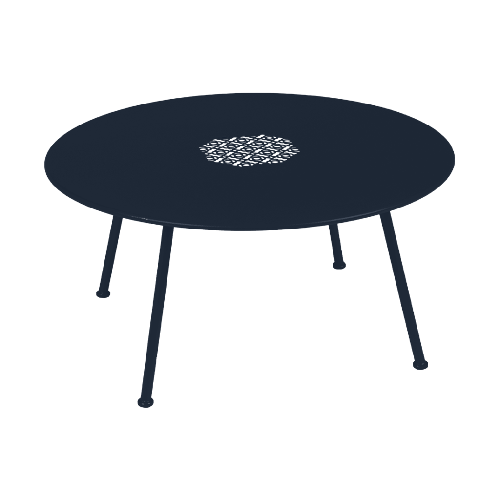 Une Table basse ronde noire Lorette, diam 80 cm.