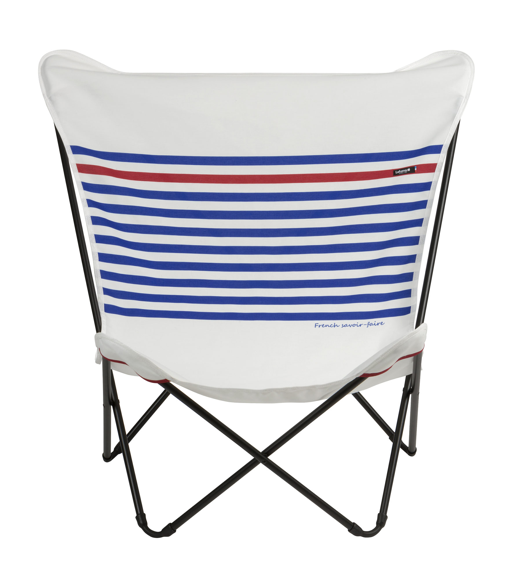 Fauteuil Pop up XL Mariniere Lafuma mobilier en airlon et metal noir