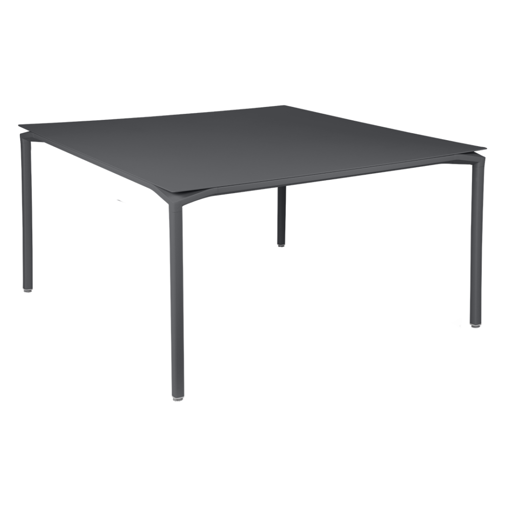 Une image d'une Table carrée Calvi avec une base noire en Calvi.